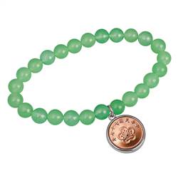 Lucky Taiwan Blossom Coin Green Aventurine Bracelet