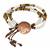 Buffalo Nickel Coin Leather Multi Strand Czech Bead Bracelet