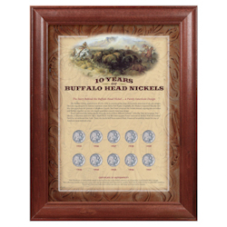 10 Years of Buffalo Nickels - Wood Frame