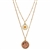 Butterfly Coin Dry Flower Double Chain Necklace