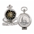 Statue of Liberty Commemorative Half Dollar Coin Pocket Watch with Skeleton Movement - Black Dial with Gold Roman Numerals