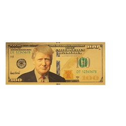 Trump 24K Gold Foil Banknote One Hundred Dollar Bill