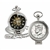 Proof JFK Half Dollar Coin Pocket Watch with Skeleton Movement - Magnifying Glass - Black Dial with Gold Roman Numerals