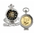 Gold-Layered JFK 1964 First Year of Issue Half Dollar Coin Pocket Watch with Skeleton Movement - Magnifying Glass - Black Dial with Gold Roman Numerals