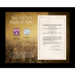 Women's Right To Vote Susan B. Anthony Stamp and Coin Black 8x10 Frame
