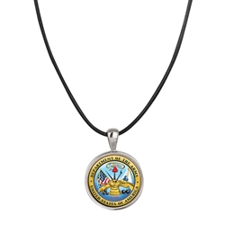 Army Colorized Quarter Pendant With Leather Cord