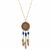 Indian Cent Coin Lapis Feather Pendant