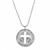 JFK Presidential Seal Cut Out Cross Half Dollar Coin Necklace Silvertone Ball Chain