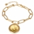 Italian 20 Lira Coin Goldtone Elongated Link Bracelet