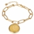 Gold Layered Liberty Nickel Coin Goldtone Elongated Link Bracelet