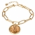 Irish Penny Coin Goldtone Elongated Link Bracelet