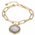 Barber Dime Coin Goldtone Elongated Link Bracelet