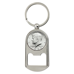 JFK Half Dollar Coin Key Chain Bottle Opener