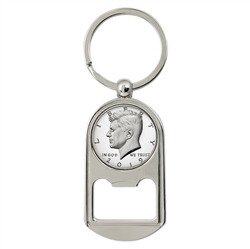 Proof JFK Half Dollar Coin Key Chain Bottle Opener