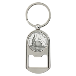 Statue of Liberty Commemorative Half Dollar Coin Key Chain Bottle Opener