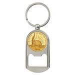 Gold-Layered Statue of Liberty Commemorative Half Dollar Coin Key Chain Bottle Opener