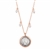 Silver Barber Dime Rose Tone Glass Pearl Necklace