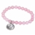 Rose Quartz Bracelet With Lucky Sixpence Coin