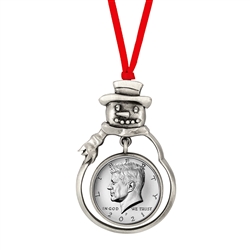 JFK 2021 Half Dollar Snowman Ornament