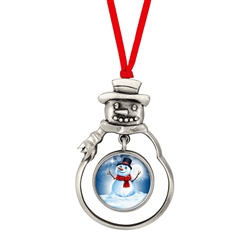 Snow Man Ornament With Colorized Quarter Snowman Coin