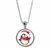 Holiday Penguin Colorized Quarter Silvertone Pendant