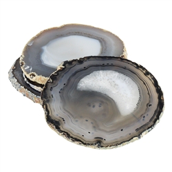 Natural Agate Coasters With Raw Edges- set of 4