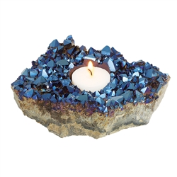 Mystic Blue Titanium Candle Holder
