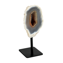 Natural Agate Geode on metal Stand