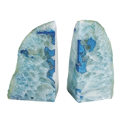 Blue Agate Bookends Set of 2