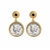 Mercury Dime Coin Goldtone Art Deco Earrings With Black Stone