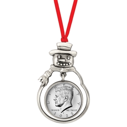 2022 JFK Half Dollar Snowman Coin Ornament