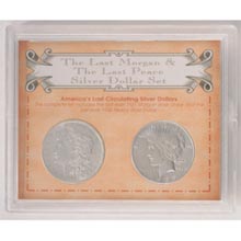 The Last Morgan and Peace Silver Dollar Set.