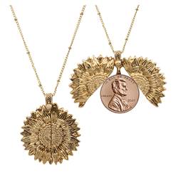 Sunflower 2023 Lincoln Penny Coin Necklace