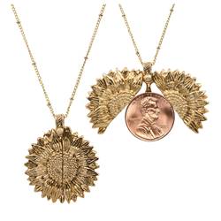 Sunflower 2007 Lincoln Penny Coin Necklace