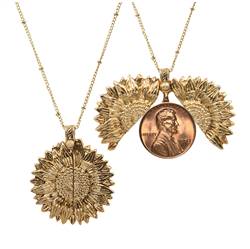 Sunflower 1973 Lincoln Penny Coin Necklace