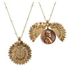 Sunflower 1963 Lincoln Penny Coin Necklace