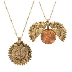 Sunflower 1948 Lincoln Penny Coin Necklace