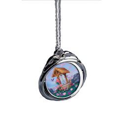 Colorized Wishing Well JFK Half Dollar Spinner Pendant 24" Chain