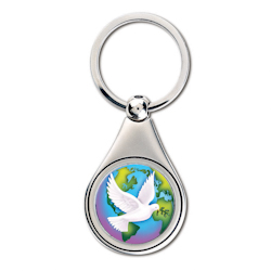 Colorized World Peace JFK Half Dollar Keychain