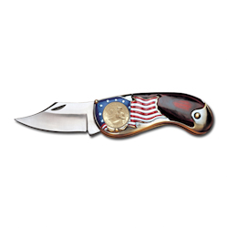 Gold-Layered, Dual-Dated Bicentennial Quarter Pocket Knife