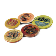 3 Authentic Monte Carlo Gaming Chips from the 1920's & 1940's