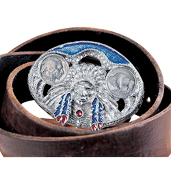 Buffalo Nickel Enamel Belt Buckle