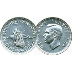 Historic South African Silver Shilling Ship Coin