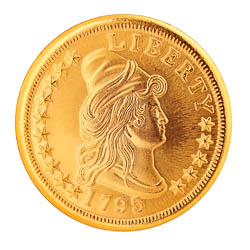 Tribute to America's Most Beautiful Coins - Small Eagle $10 Gold Piece 1795-1797 Replica Coin