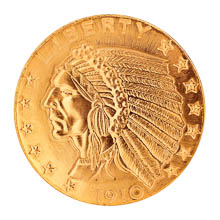 Tribute to America's Most Beautiful Coins - $5 Indian Head Gold Piece 1908-1929 Replica Coin