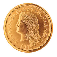 Tribute to America's Most Beautiful Coins - Flowing Hair $4 Gold Piece 1879-1880 Replica Coin