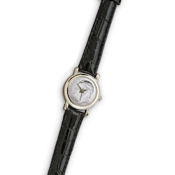 Roosevelt Dime Coin Watch with Black Leather Band