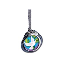 World Peace Spnner Pendant with Colorized Walking Liberty Silver Half Dollar