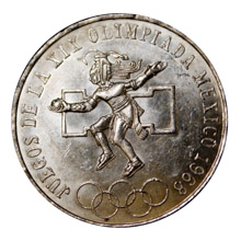 25 Peso Silver Mexican Olympic Commemorative Coin