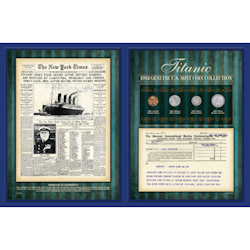 New York Times 1912 Titanic Coin Collection with Marconi Telegram